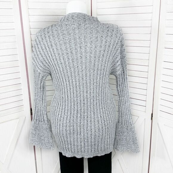 INC International Concepts Bell Sleeve Mock Neck Tunic Sweater Grey Fleck XL - Picture 6 of 14